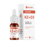 K2 + D3 vitamiin kookose- ja kanepiõliga luustik, immuunsus - 10ml Ecosh